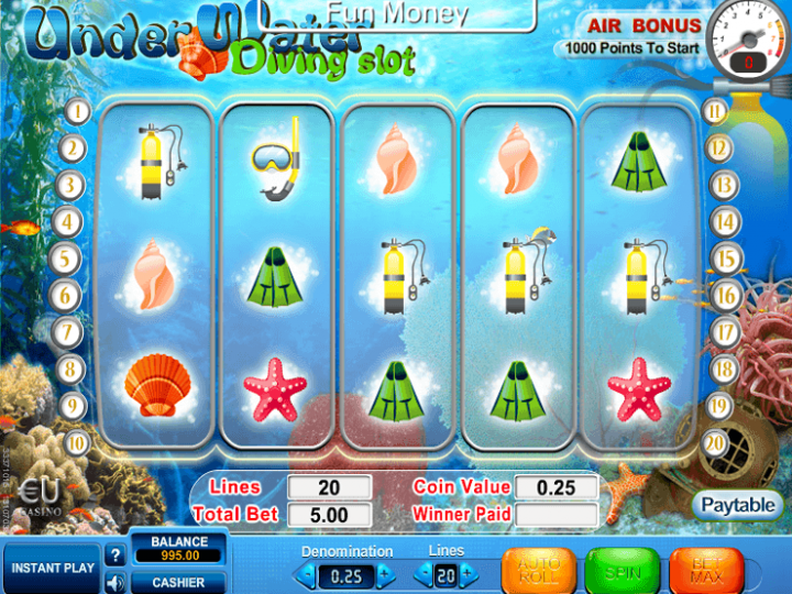 Slot Subacquea di Immersione Schermata