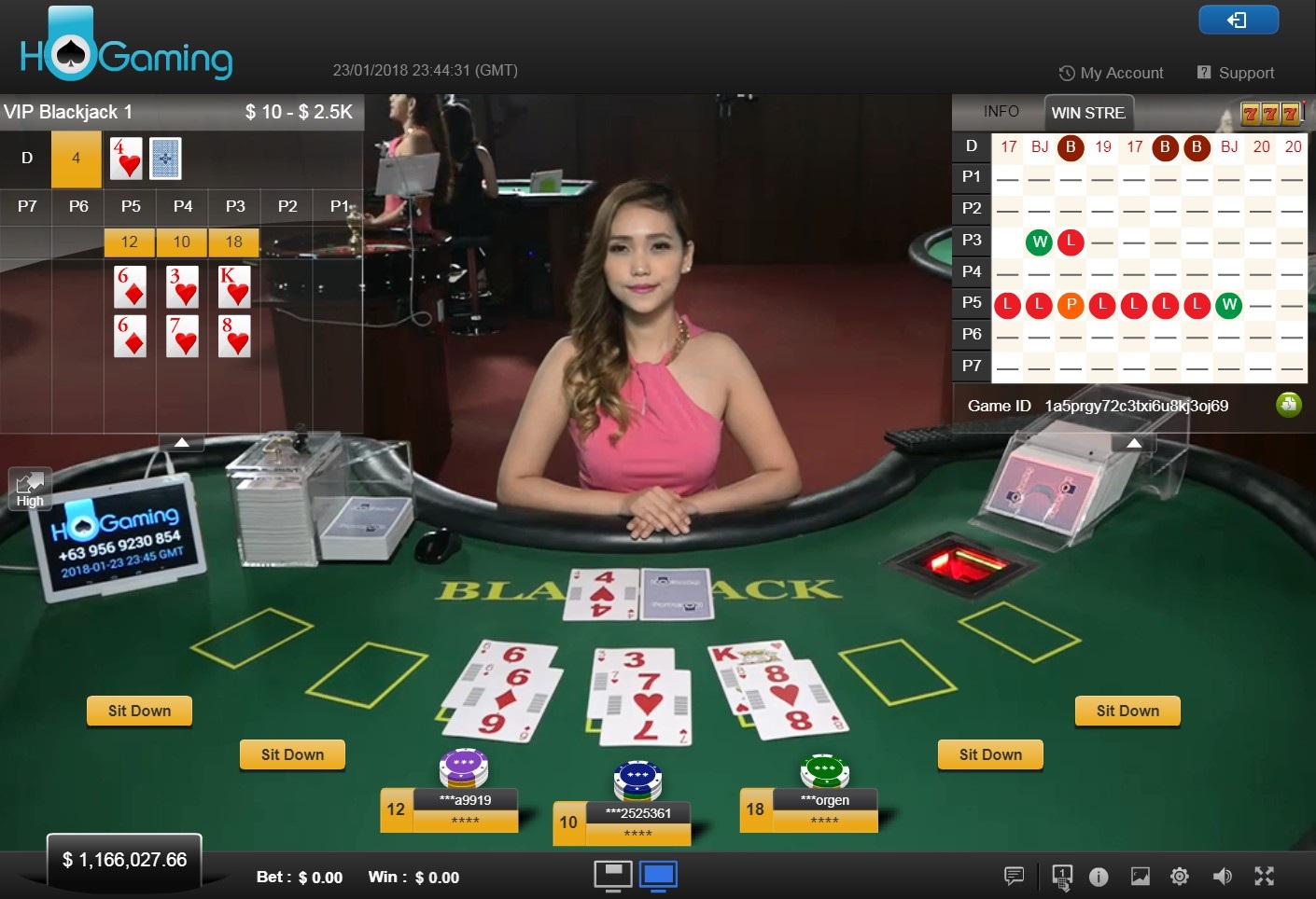 Unbegrenztes Live-Blackjack Screenshot