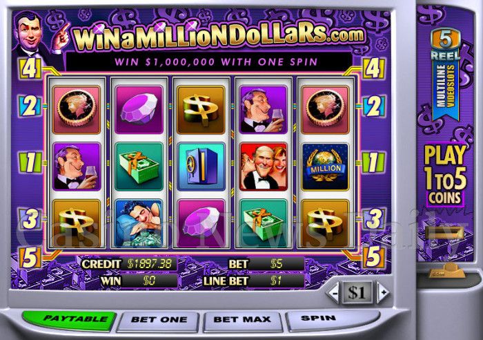 Winamilliondollars.com es un sitio web sobre casinos. Captura de pantalla