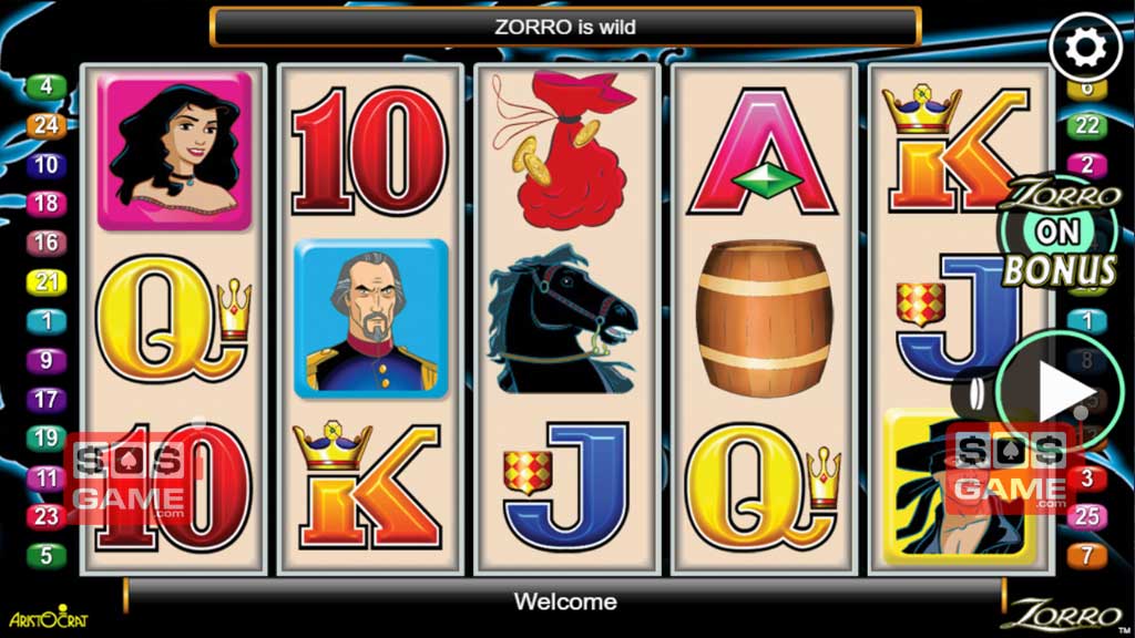 Zorro Spielautomaten Screenshot