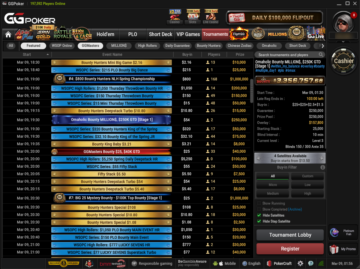 GG Poker lobby screenshot